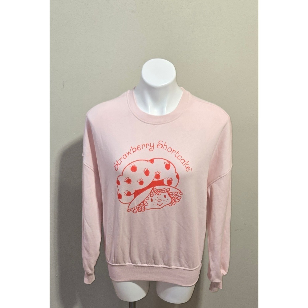 Strawberry Shortcake Graphic Sweatshirt XS Pink Retro Cartoon Characters
